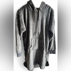 Denver Hayes Sleepwear Womens Grey  Pullover Hoodie Blanket Loungewear Small